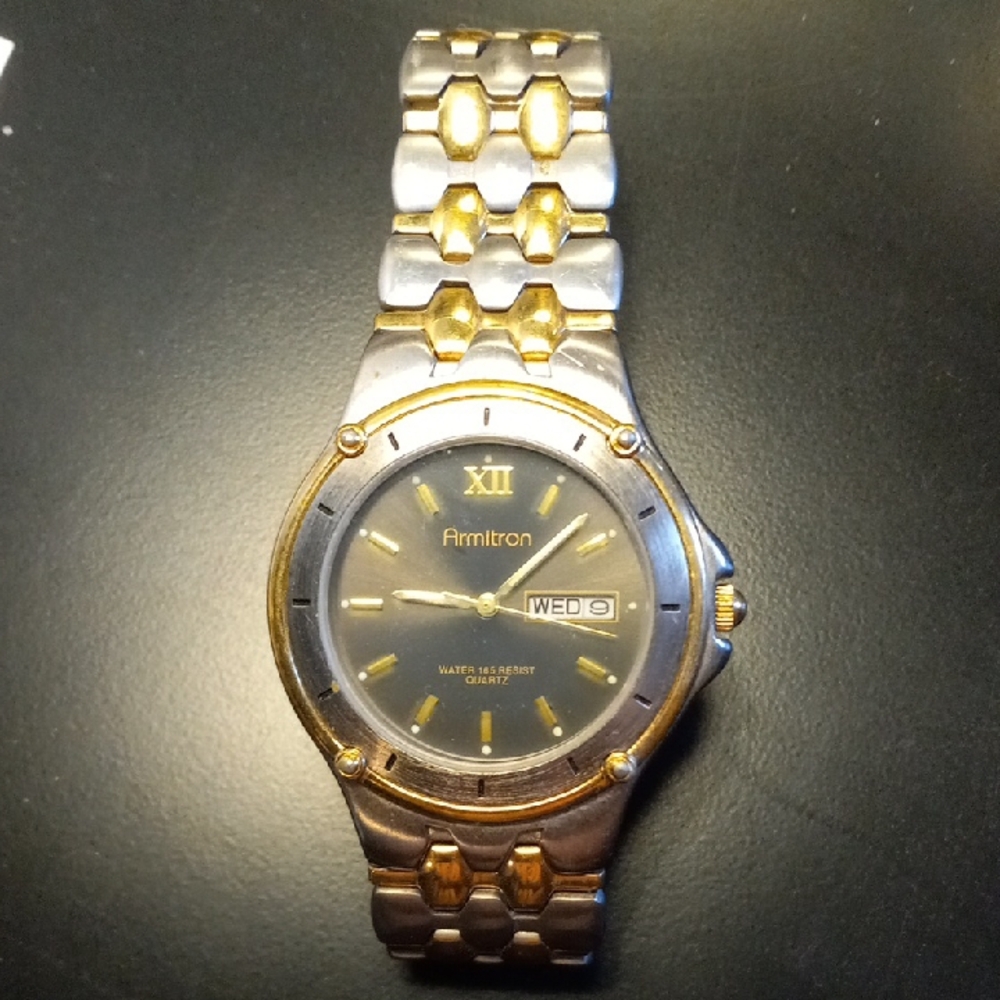 Armitron Two-Tone Watch with Black Dial